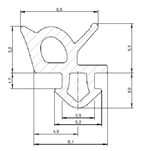 Уплотнитель DEVENTER совместим с профилем Rehau (стеклопакет), чёрный Изображение