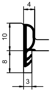 Уплотнитель контурный для межкомнатных дверей DEVENTER, ПВХ, черный RAL 9004 Изображение