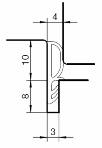 Уплотнитель контурный для межкомнатных дверей DEVENTER, ПВХ, темно-коричневый RAL 8014 Изображение 2