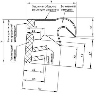 Уплотнитель для деревянных евроокон DEVENTER на наплав створки, ширина паза 3 мм, ТЭП, белый RAL 9016 Изображение 4