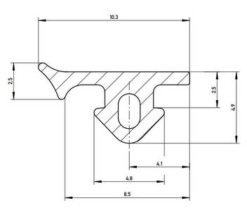 Уплотнитель для дерево-алюминиевых окон Deventer S6647 (белый) [норма отпуска 5 м] Изображение