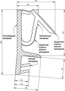 Уплотнитель для деревянных евроокон на наплав и фальц створки, ширина паза 3 мм, ТЭП, беленый дуб Изображение 3