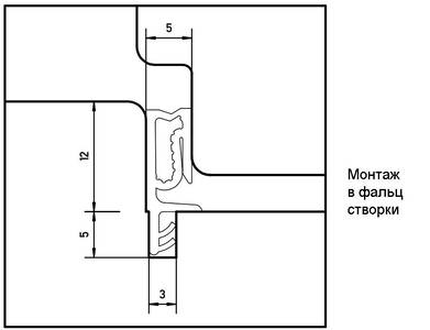 Уплотнитель для деревянных евроокон на наплав и фальц створки, ширина паза 3 мм, ТЭП, белый  RAL 9016 Изображение 4