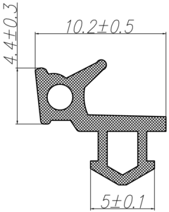 Уплотнитель для профиля KBE (254) (стеклопакет), чёрный, ТЭП Изображение 2