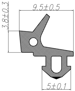 Уплотнитель для профиля KBE (255) (стеклопакет), чёрный, "ELEMENTIS", ТЭП Изображение 5