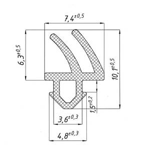 Уплотнитель для профиля REHAU (952) (рама, створка), серый, "ELEMENTIS", ТЭП Изображение