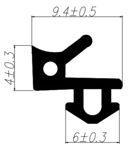 Уплотнитель для профиля VEKA 253 (рама, стеклопакет), чёрный, ТЭП Изображение