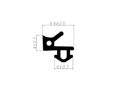 Уплотнитель для профиля VEKA (253) (рама, стеклопакет), серый, ТЭП Изображение 6