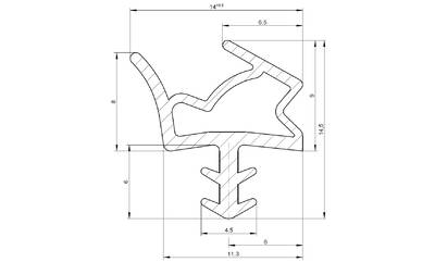 Уплотнитель контурный для межкомнатных дверей DEVENTER, ТЭП, белый RAL 9016 Изображение 2