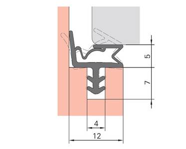 Уплотнитель для межкомнатных дверей с фальцем Deventer S6612 (бежевый) [норма отпуска 5 м] Изображение 2