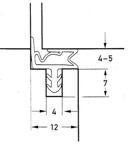Уплотнитель контурный для межкомнатных дверей DEVENTER, ТЭП, черный RAL 9004 Изображение