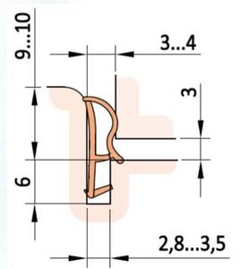 Уплотнитель контурный для межкомнатных дверей DEVENTER, ТЭП, карамель Изображение 2