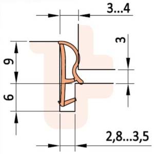 Уплотнитель контурный для межкомнатных дверей DEVENTER, ТЭП, карамель Изображение 3