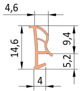 Уплотнитель контурный для межкомнатных дверей DEVENTER, ТЭП,темный шоколад Изображение 5
