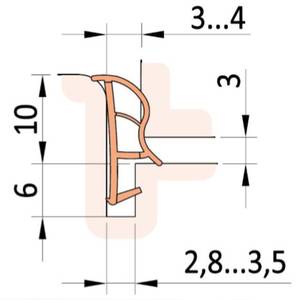 Уплотнитель контурный для межкомнатных дверей DEVENTER, ТЭП,темный шоколад Изображение 6