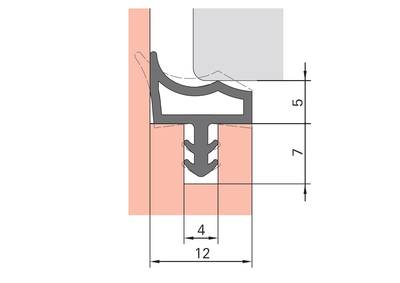 Уплотнитель контурный для межкомнатных дверей DEVENTER, ТПЕ, бежевый Изображение
