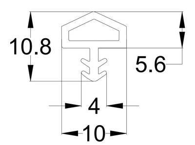 Уплотнитель контурный для межкомнатных дверей, ТЭП, черный Изображение 5