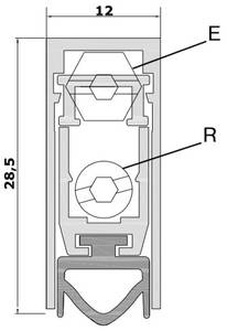 Уплотнитель пороговый, длина 1030 мм, в паз 12x28.5 мм Изображение 2
