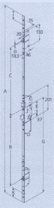 Замок многозапорный Maxbar с 2-мя дополнительными ригелями, привод от цилиндра PZ/45/16/92/8 Изображение 4