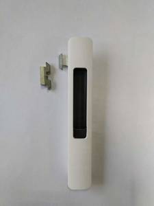 Защёлка балконная Elementis Provedal со скрытым монтажом 3 части белая матовая с черным ползунком Изображение 5