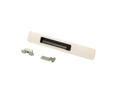 Защелка балконная PROVEDAL со скрытым монтажом 3 части крючек и ответная плланка белая матовая с черным ползунком (Ответная планка 10 мм) Изображение