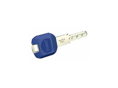 Цилиндр KABA maTrix 65 (30+35), 3 ключа Large Key с голубой пластиковой клипсой, НИКЕЛЬ Изображение 3